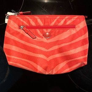 Coach F77535 makeup bag hot orange new with tags